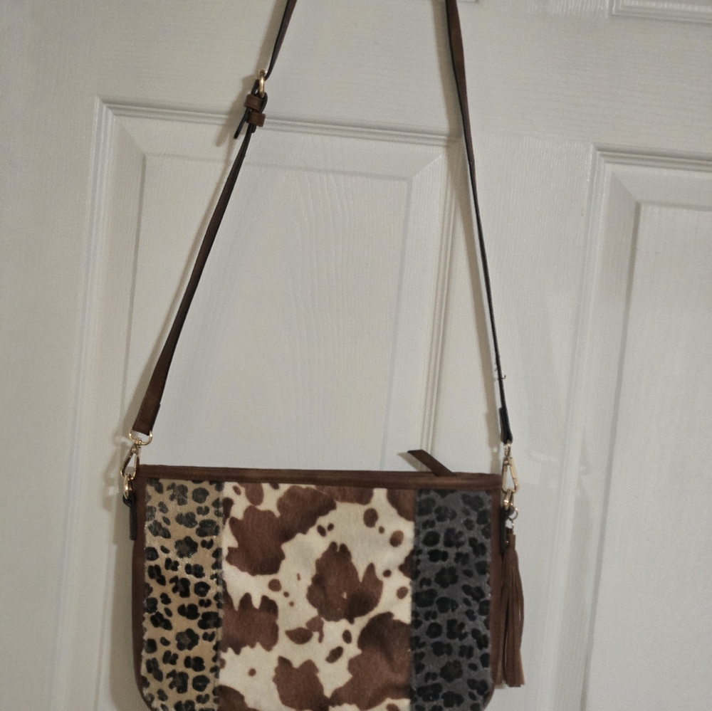 Empire handbag Conceal Carry 12" x 8" strap 48" adjustable western cow leopar… - Picture 2 of 6